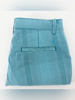 Original Penguin Men 30 Gingham Check Plaid Golf Shorts Teal Ivy League Coastal